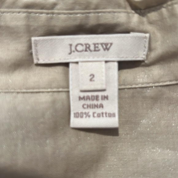 J.Crew button-down blouse, beige with metallic shimmer - Picture 6 of 6
